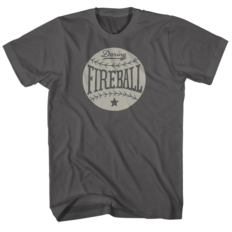 Daring Fireball ‘Hardball’ t-shirt, hand-lettered design.