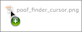 Screenshot of the Finder's 'copy' cursor.