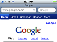Screenshot of toolbar from Safari in iPhone OS 2.2.