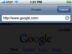 Screenshot of toolbar from Safari in iPhone OS 2.2 while in editing mode.