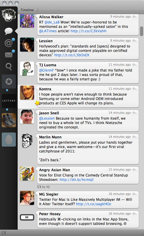 Screenshot of Twitter for Mac 2.0