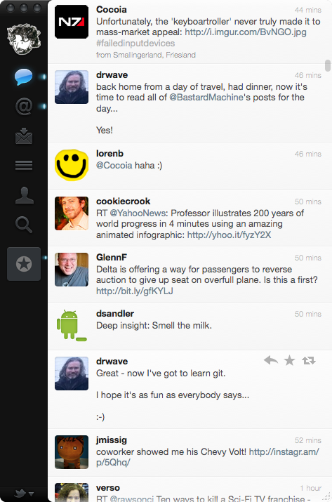 Screenshot of Twitter for Mac 2.0