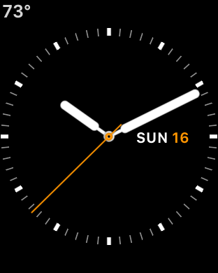 Screenshot of the Utility watch face on a Series 3 Apple Watch.