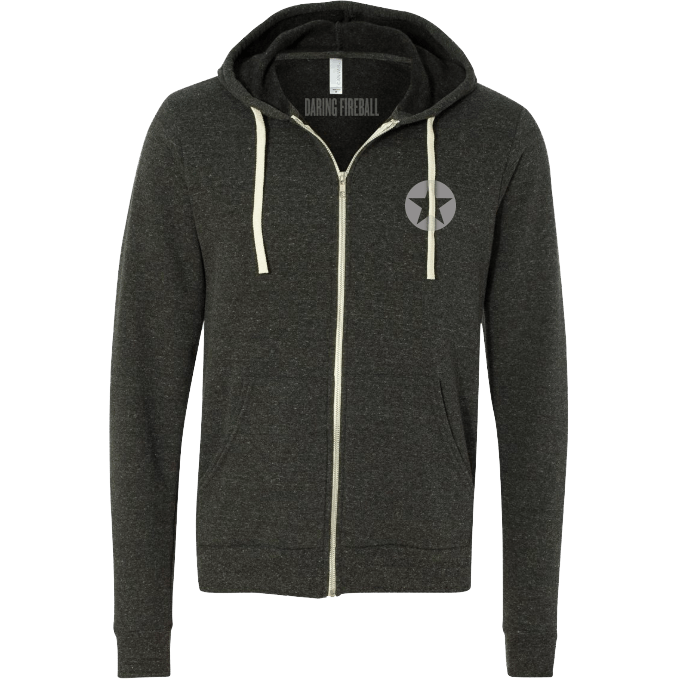 Thumbnail of a Daring Fireball logo hoodie.