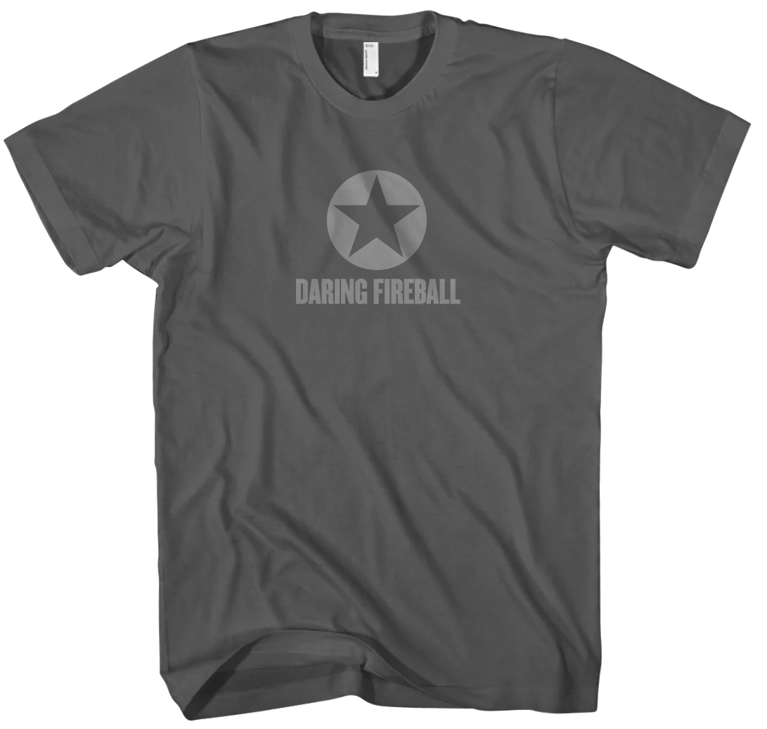 Thumbnail of a classic Daring Fireball logo t-shirt.