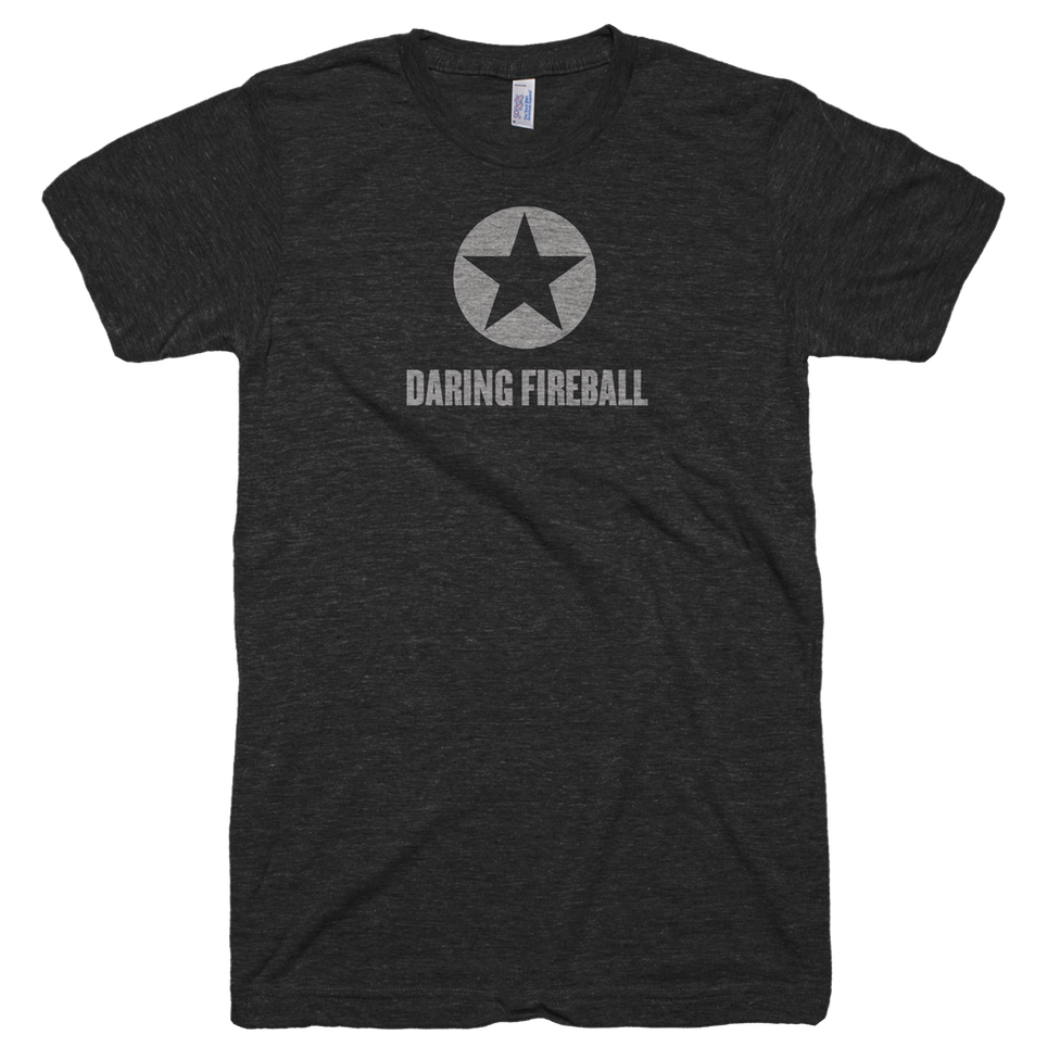 Photo of a Daring Fireball logo t-shirt.