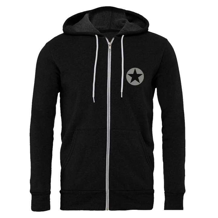 Thumbnail of a heather black Daring Fireball logo hoodie.