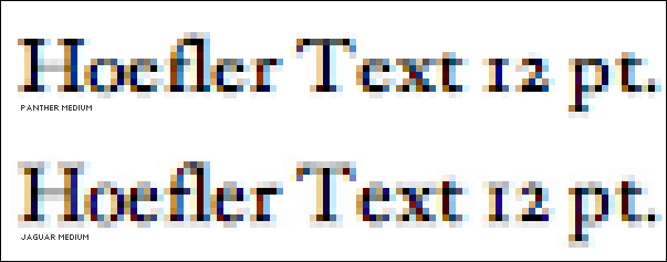 Medium (LCD) text rendering, 6x magnification