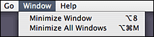 The Finder's Minimize Window menu item.