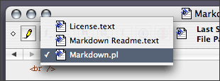 BBEdit 8 Navigation Bar.