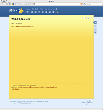 Screenshot of Stikkit