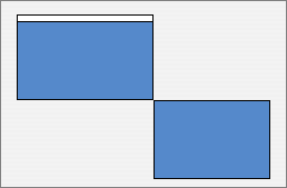 Screenshot of screen arrangement in the Displays panel of System Preferences, with two displays arranged diagonally.