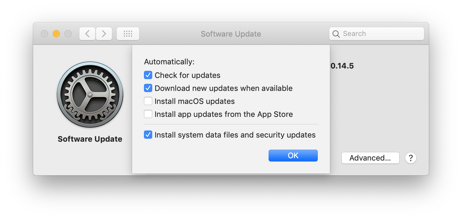 Daring Fireball - it s in system prefs app store screenshot in both versions the checkbox is labeled install system data files and security updates