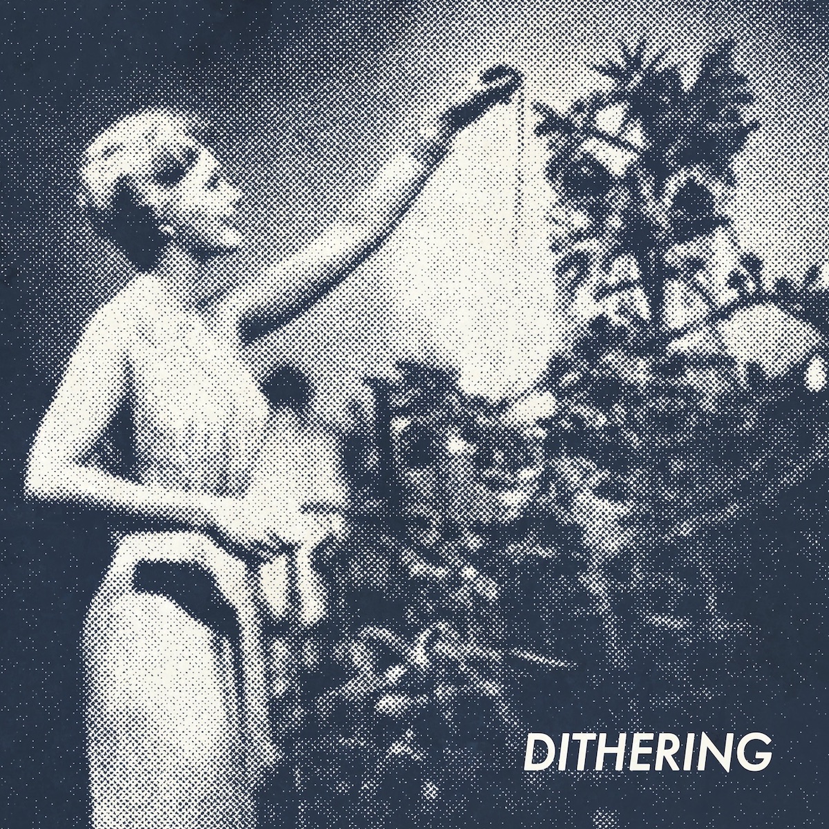 December 2020 cover art for Dithering, featuring a woman cheerfully trimming a Christmas tree.
