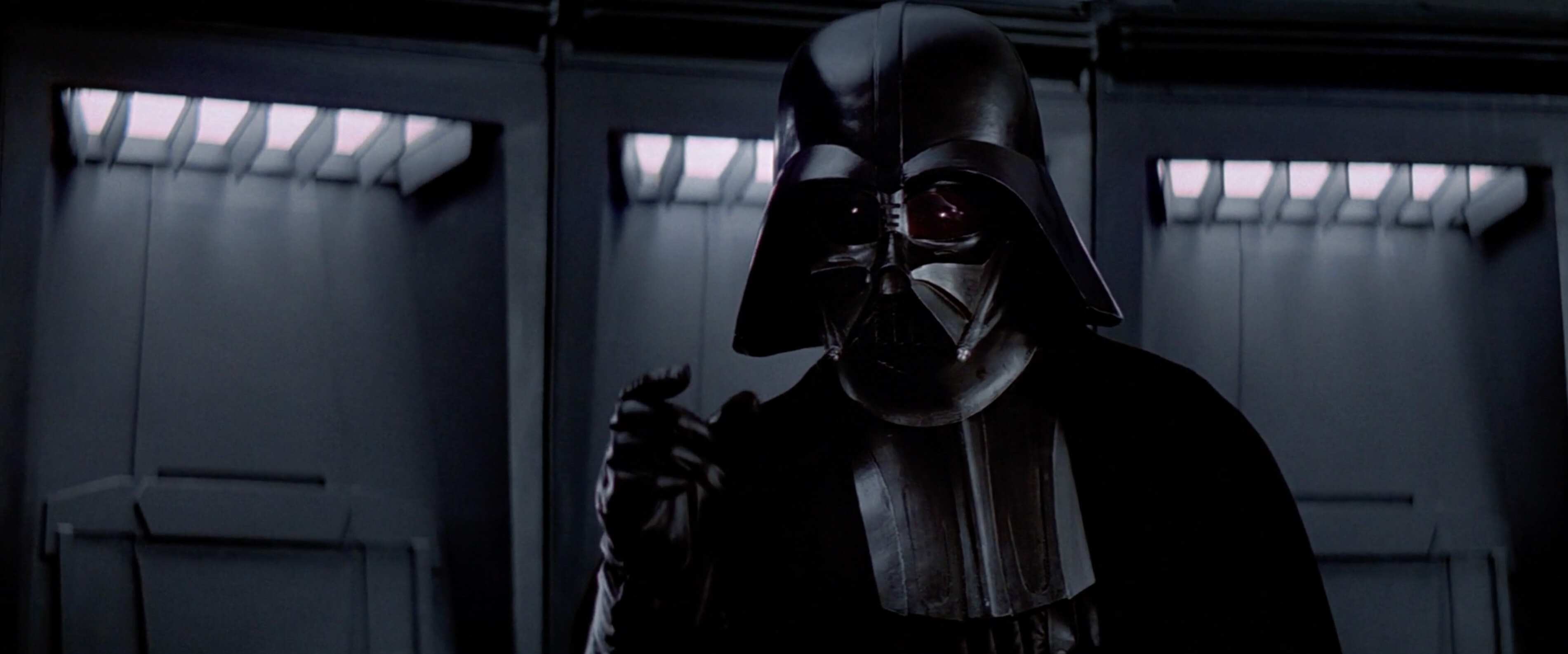 Darth Vader chokes Admiral Motti in the “I find your lack of faith disturbing” scene in “Star Wars”.