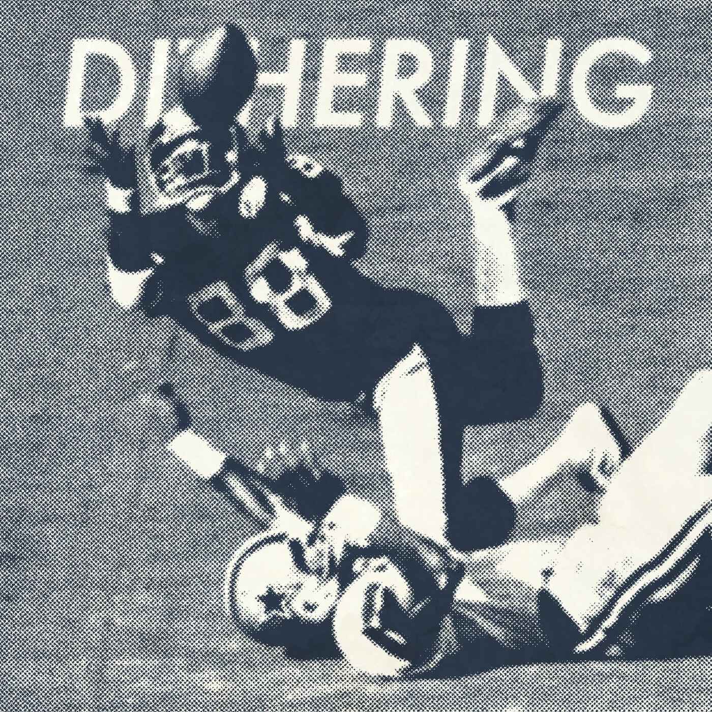 September 2024 cover art for Dithering, depicting Lynn Swann’s 53-yard circus catch during the Steelers’ 21-17 victory over the Cowboys in Super Bowl 10 in 1976.