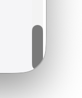 Screenshot of the bottom right corner of a window in MacOS 26 showing a scrollbar thumb cut off by the rounded corner.